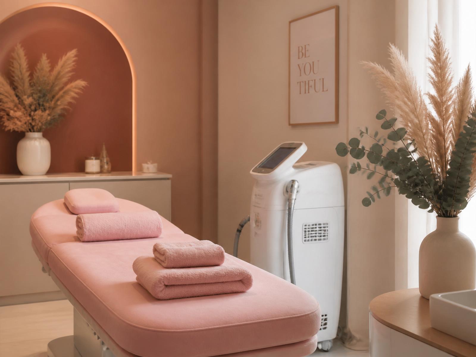 Lumière douce et drapé — ambiance Laser Body Center